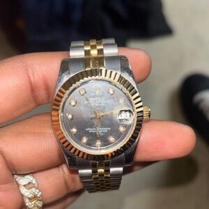 luxury rebel Two-Tone Gold and Silver Bracelet Watch Clasp